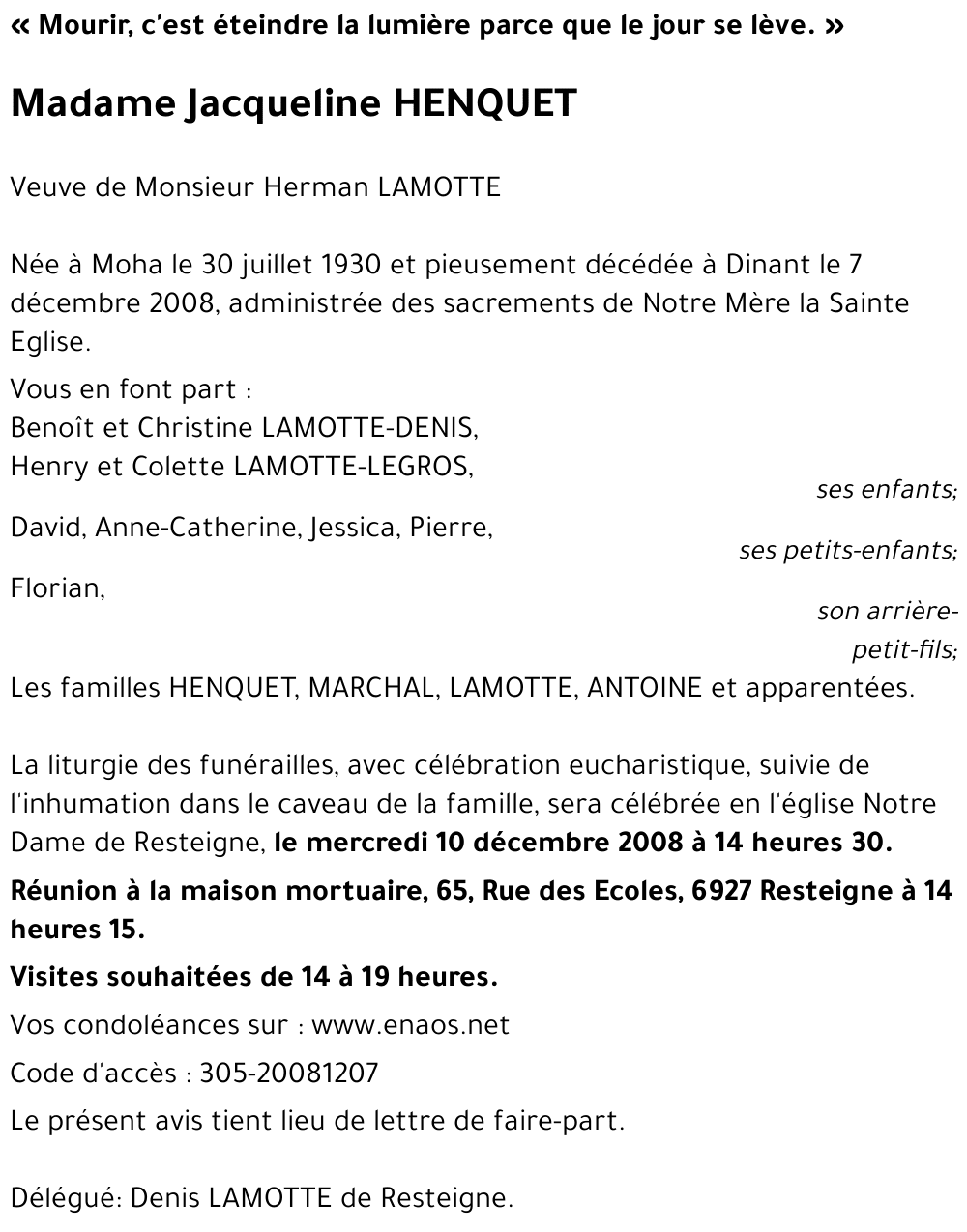 Jacqueline HENQUET