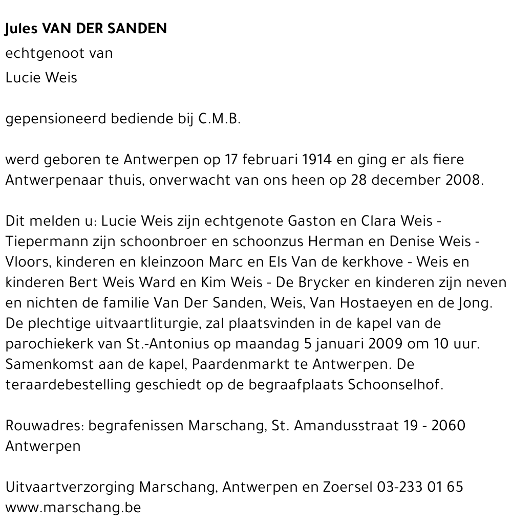 Jules Van Der Sanden