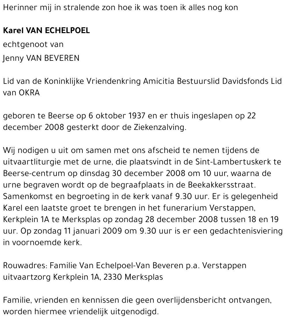 Karel VAN ECHELPOEL