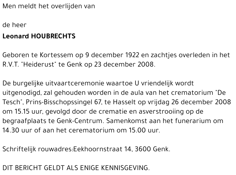 Leonard HOUBRECHTS