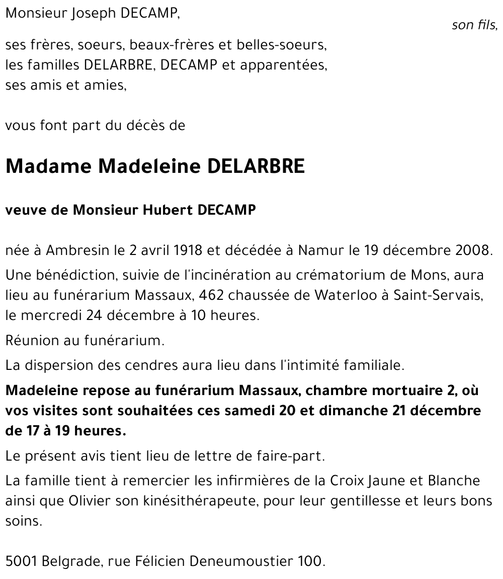 Madeleine DELARBRE