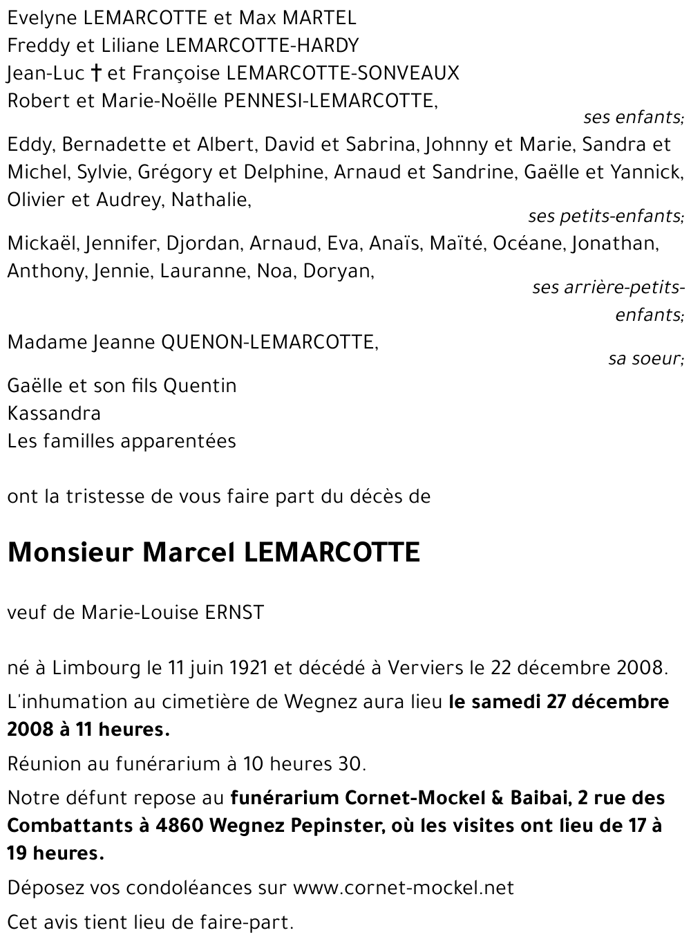Marcel LEMARCOTTE