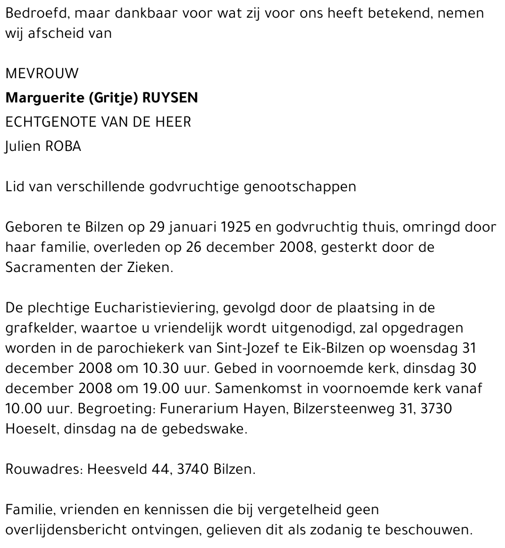 Marguerite (Gritje) Ruysen