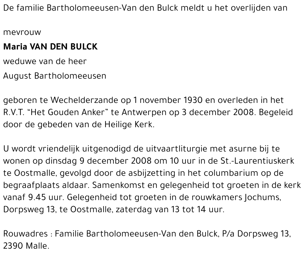 Maria Van den Bulck