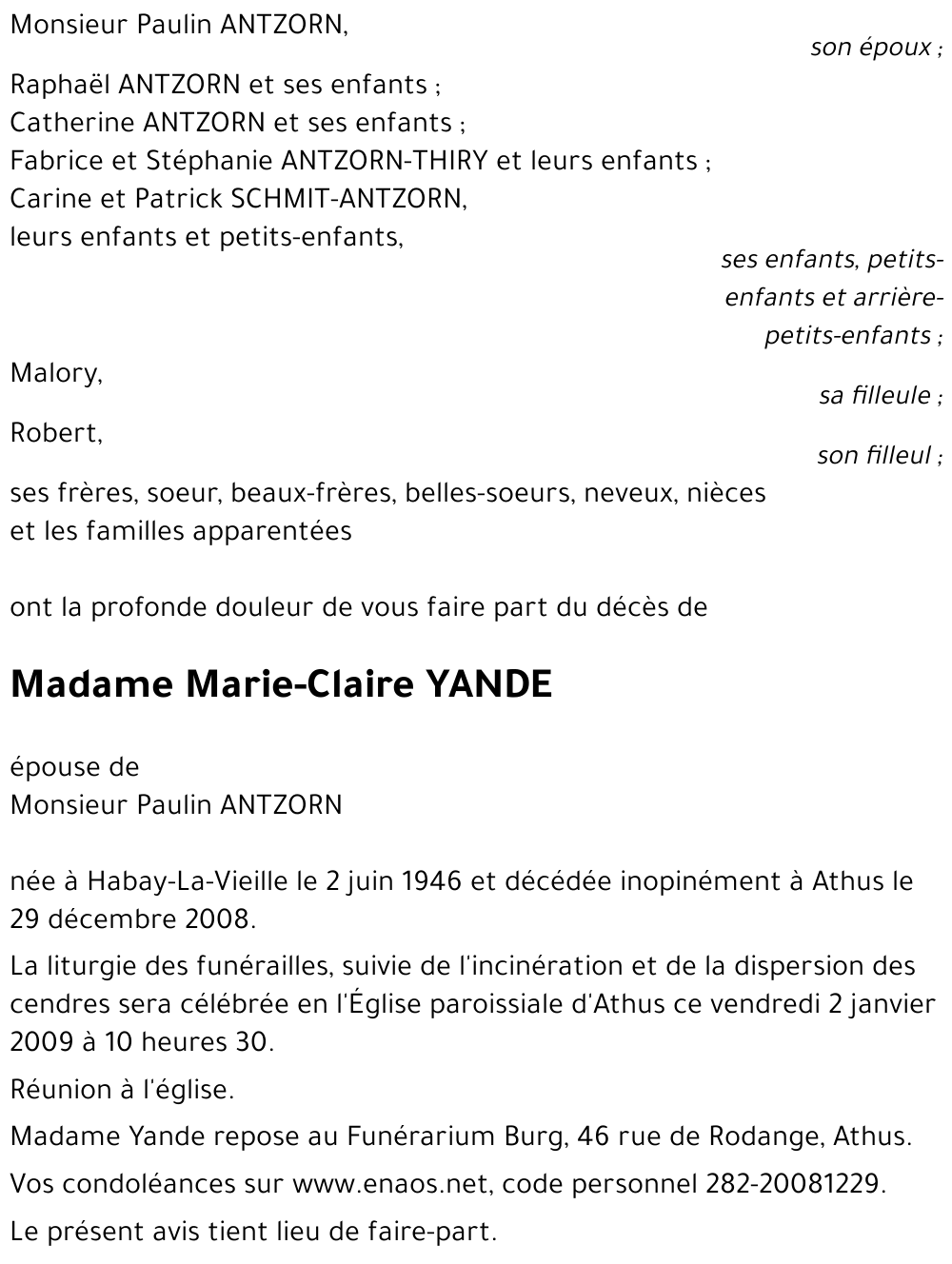Marie-Claire YANDE
