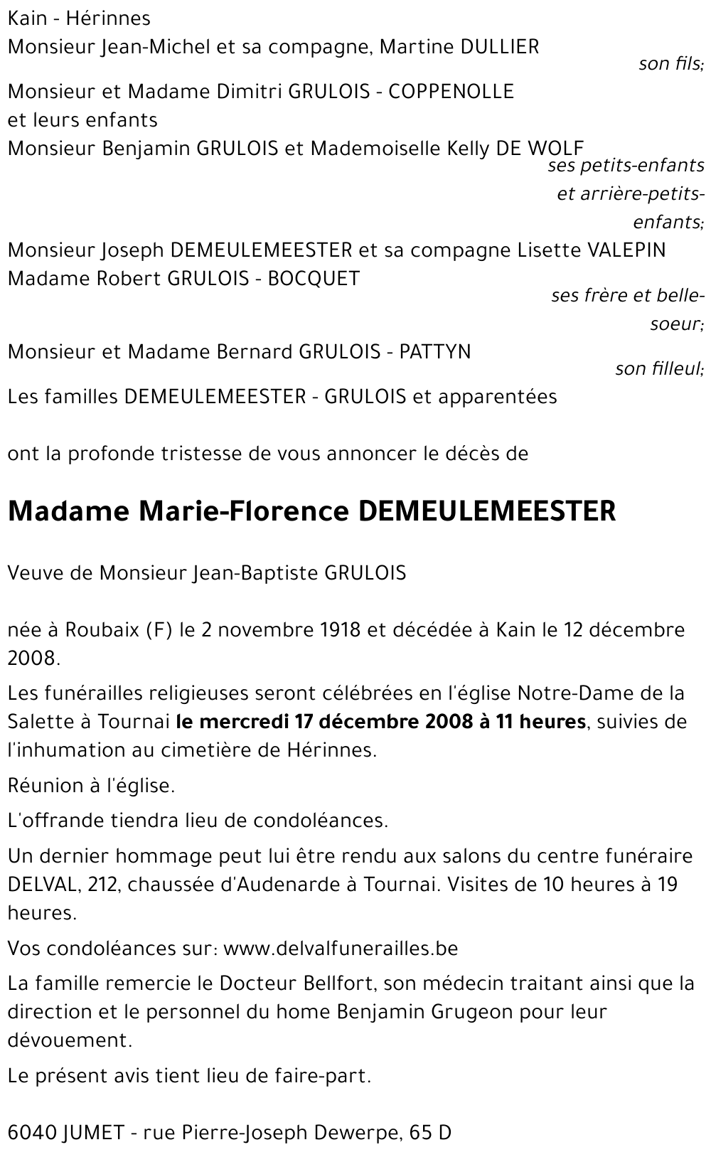 Marie-Florence DEMEULEMEESTER