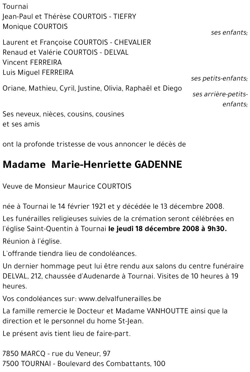 Marie-Henriette GADENNE