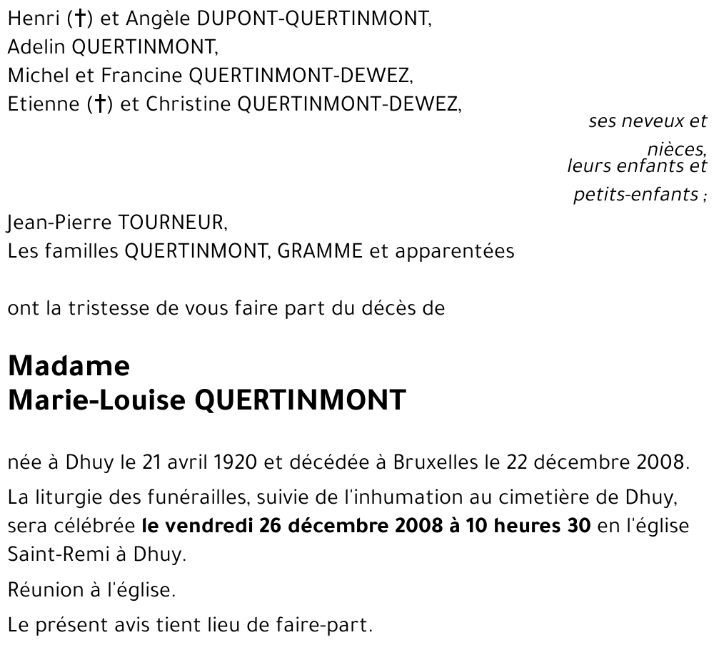 Marie-Louise QUERTINMONT