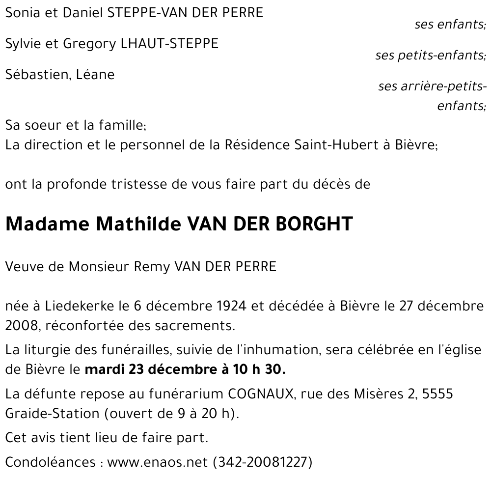 Mathilde VAN DER BORGHT