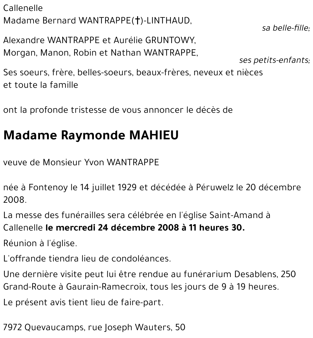 Raymonde MAHIEU