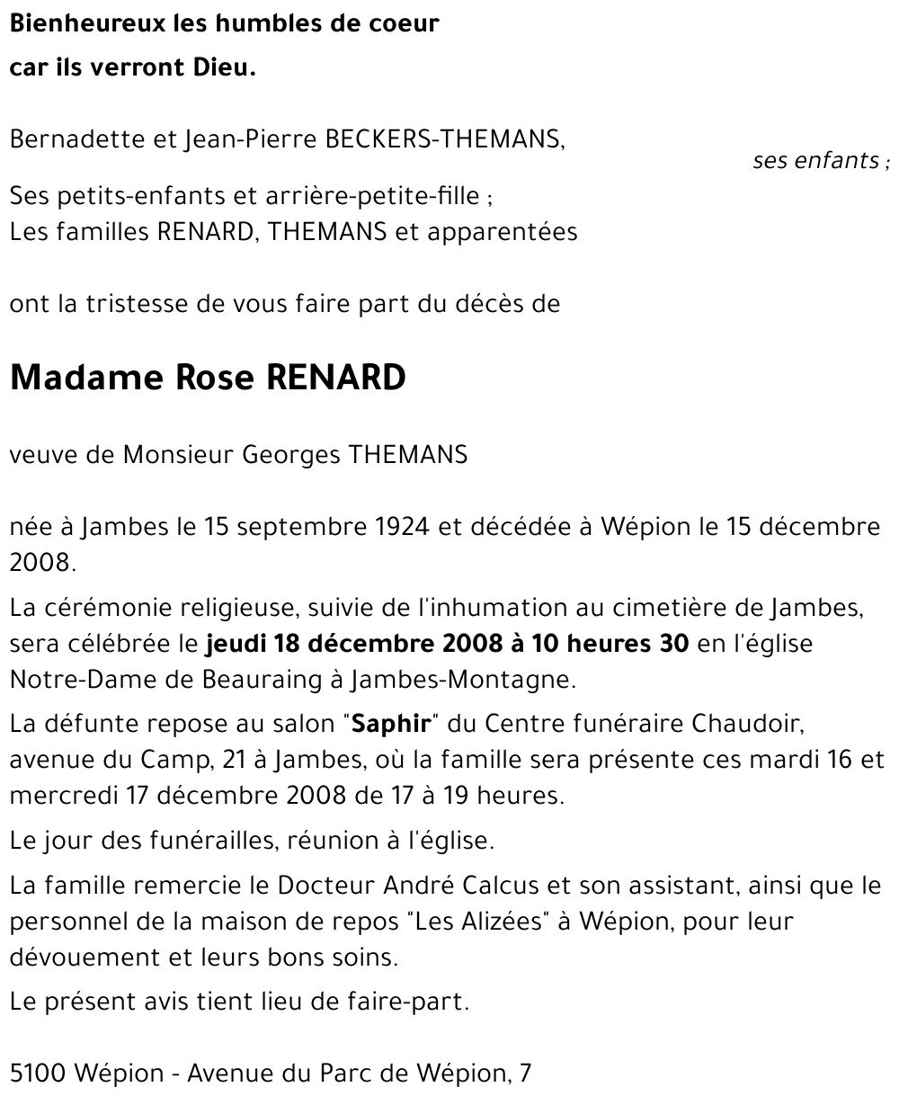 Rose RENARD