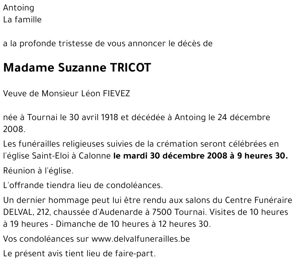 Suzanne TRICOT