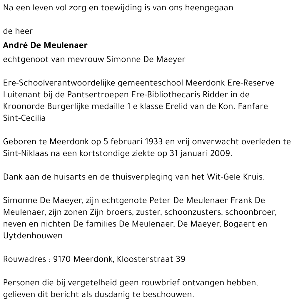 André De Meulenaer
