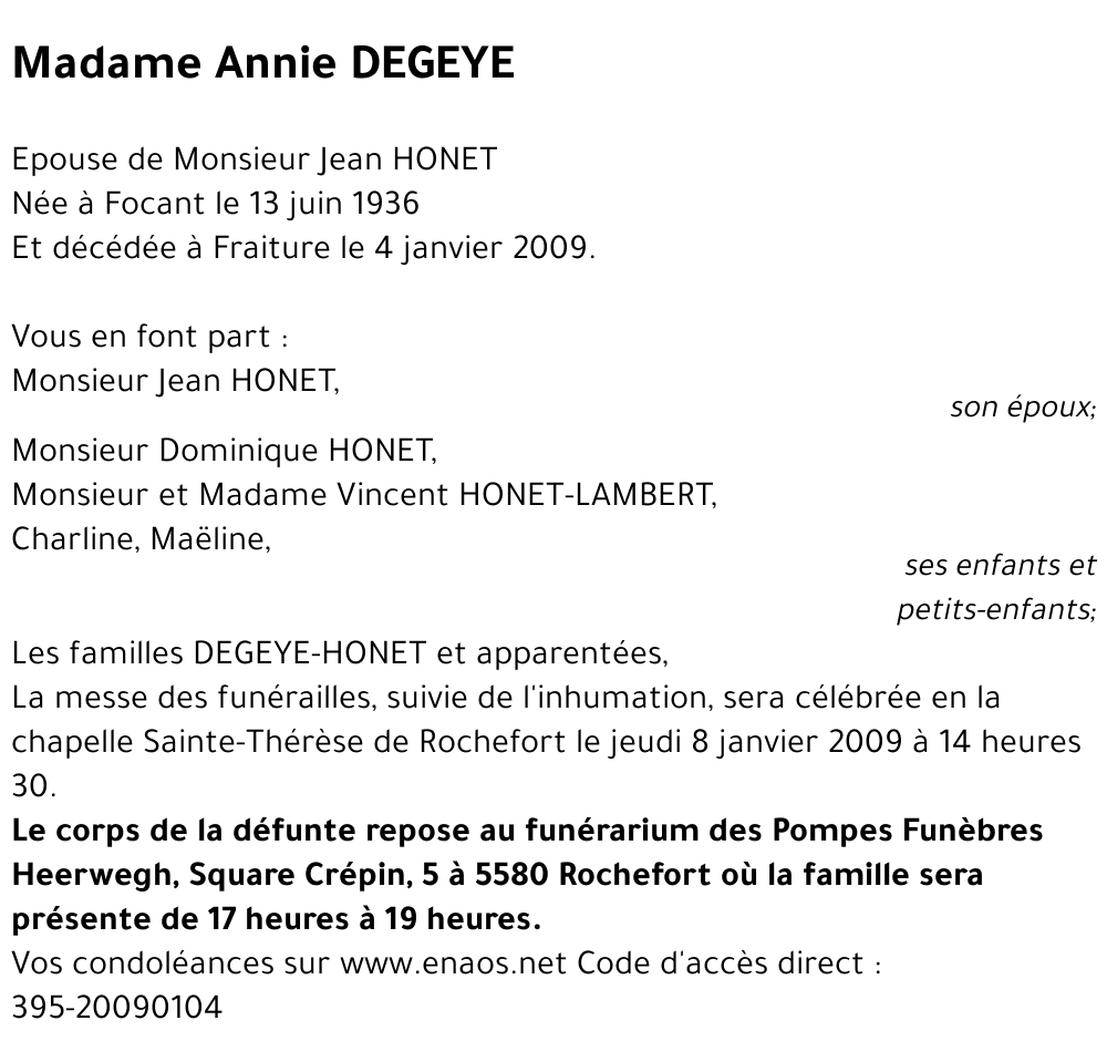 Annie DEGEYE