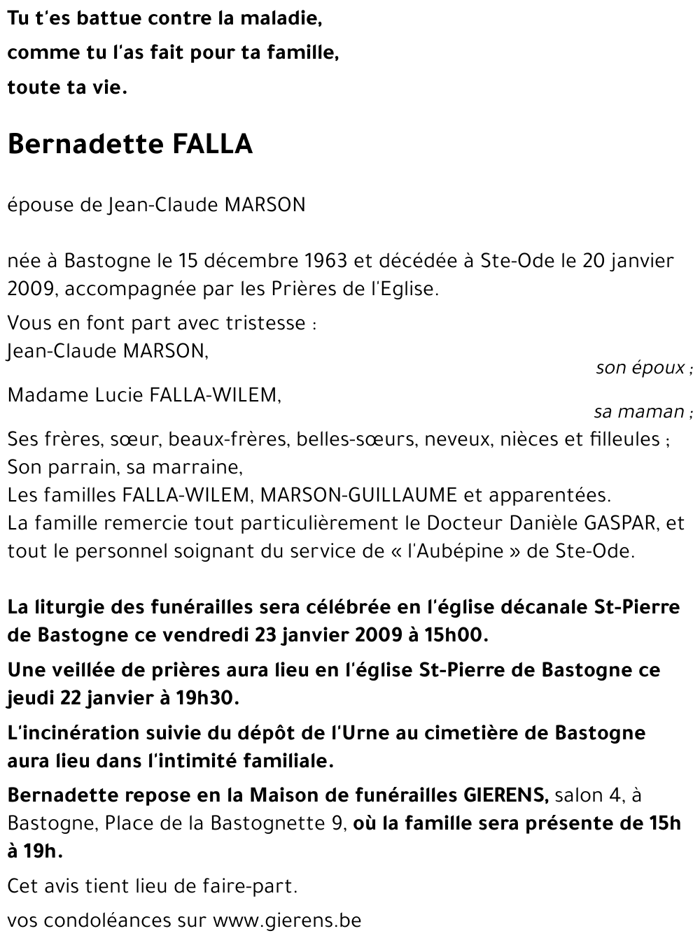 Bernadette FALLA