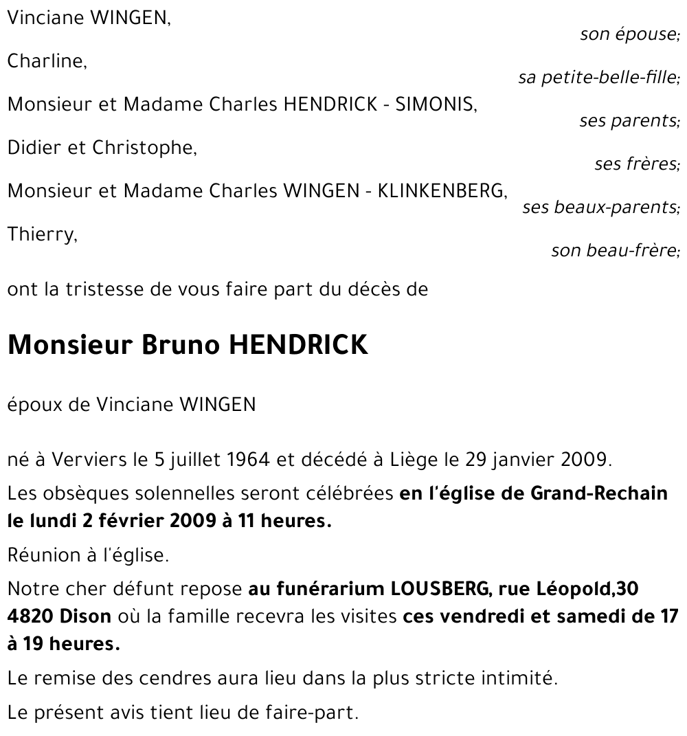 Bruno HENDRICK
