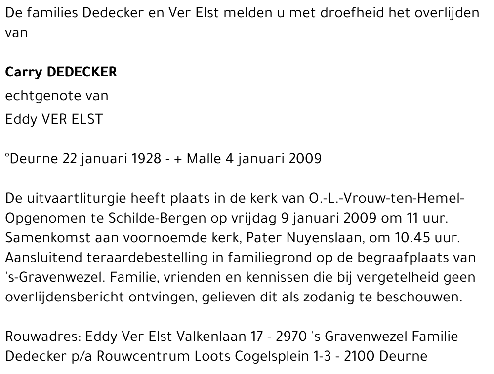Carry Dedecker