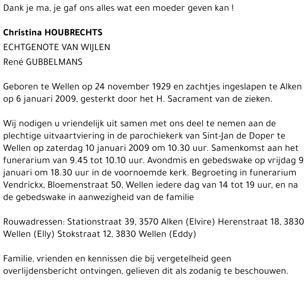 Christina HOUBRECHTS