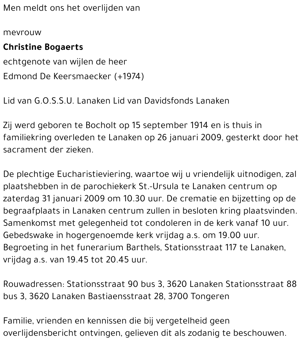 Christine Bogaerts