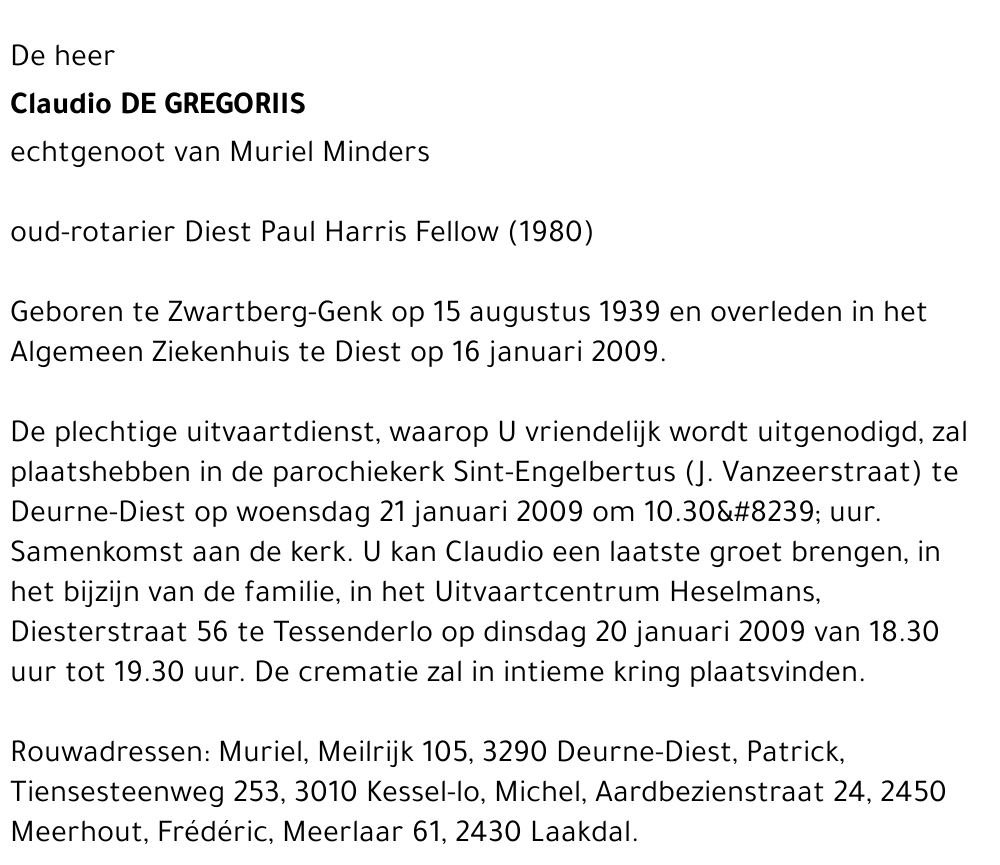 Claudio De Gregoriis