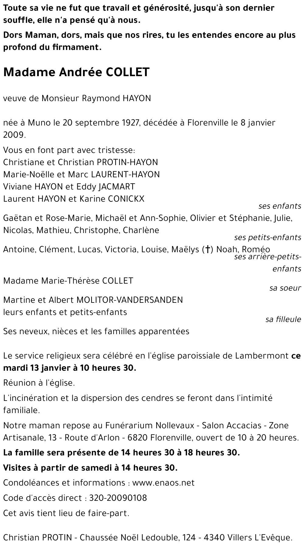 COLLET Andrée