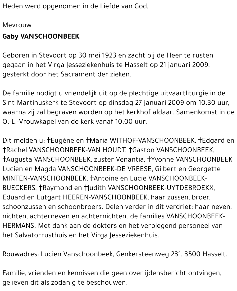 Gaby VANSCHOONBEEK