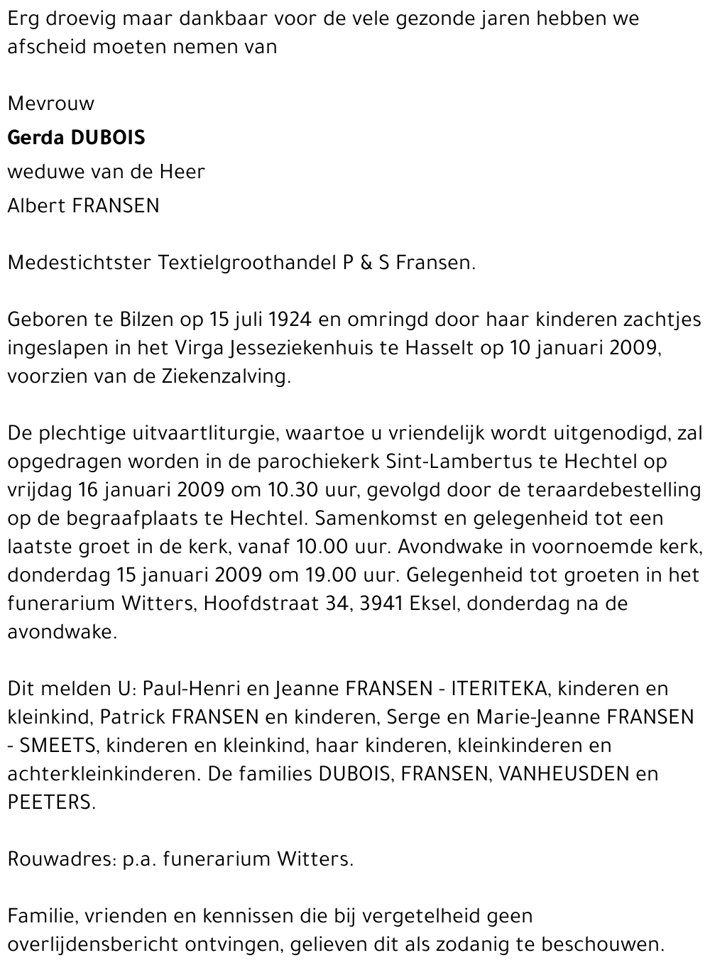 Gerda Dubois