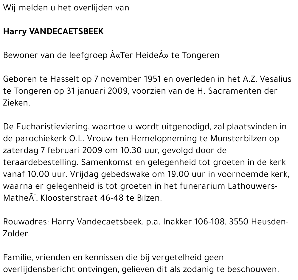 Harry Vandecaetsbeek
