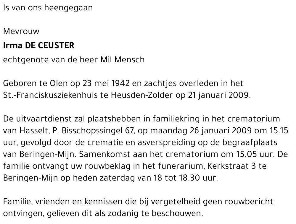 Irma De Ceuster