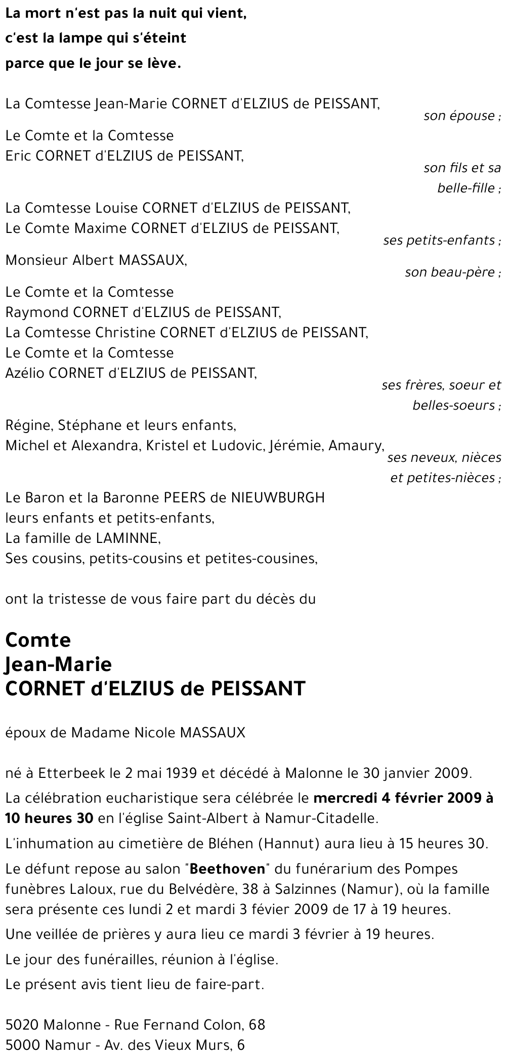 Jean-Marie CORNET d'ELZIUS de PEISSANT