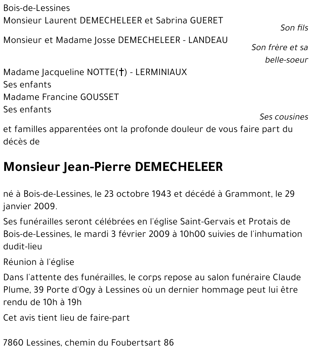 Jean-Pierre DEMECHELEER