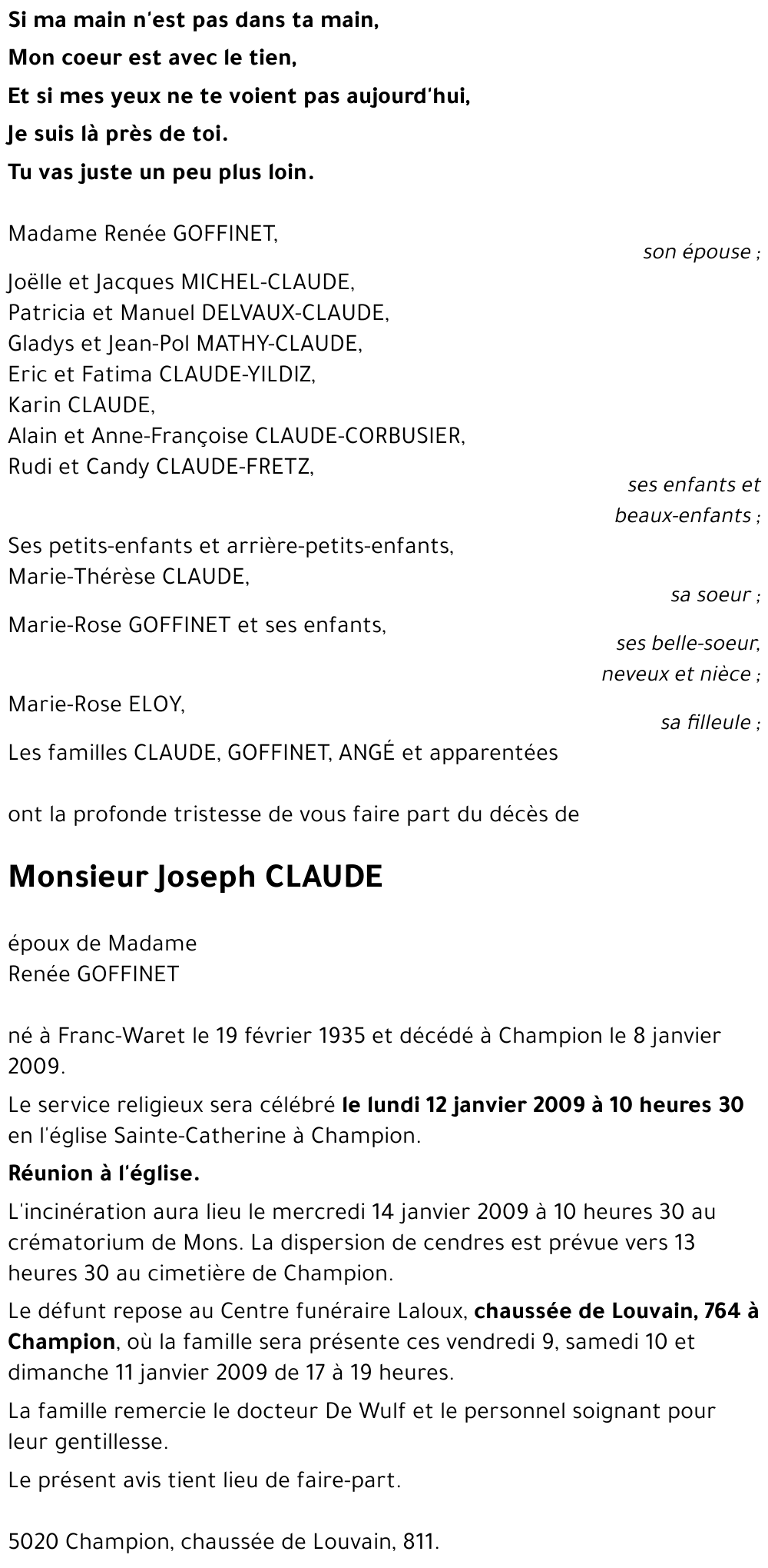 Joseph CLAUDE