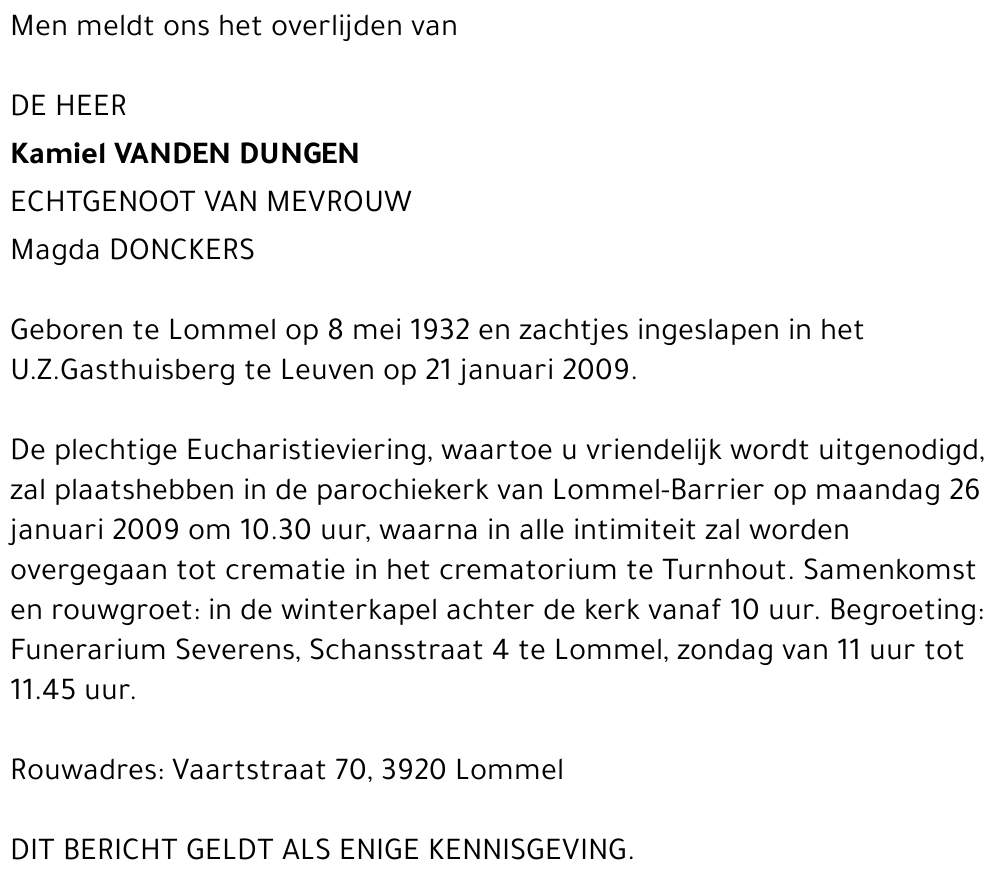Kamiel VANDEN DUNGEN