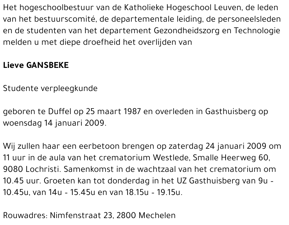 Lieve Gansbeke