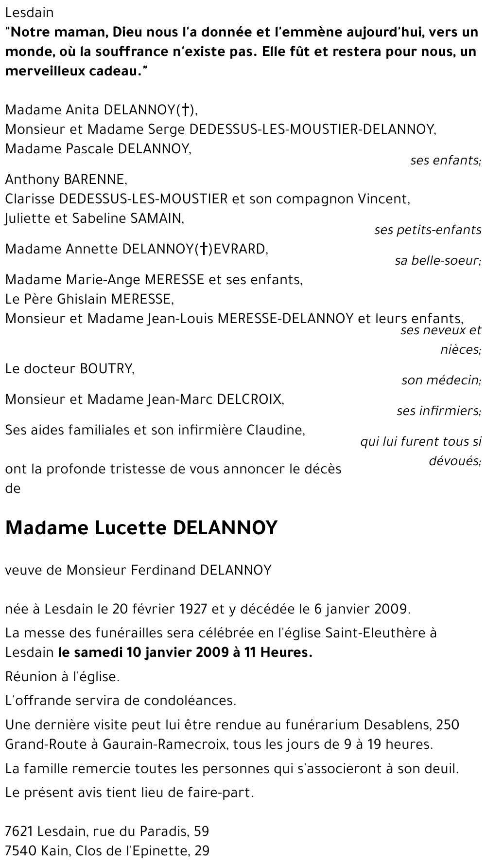 Lucette DELANNOY