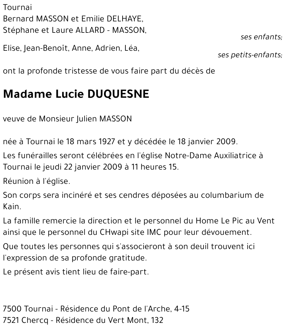 Lucie DUQUESNE