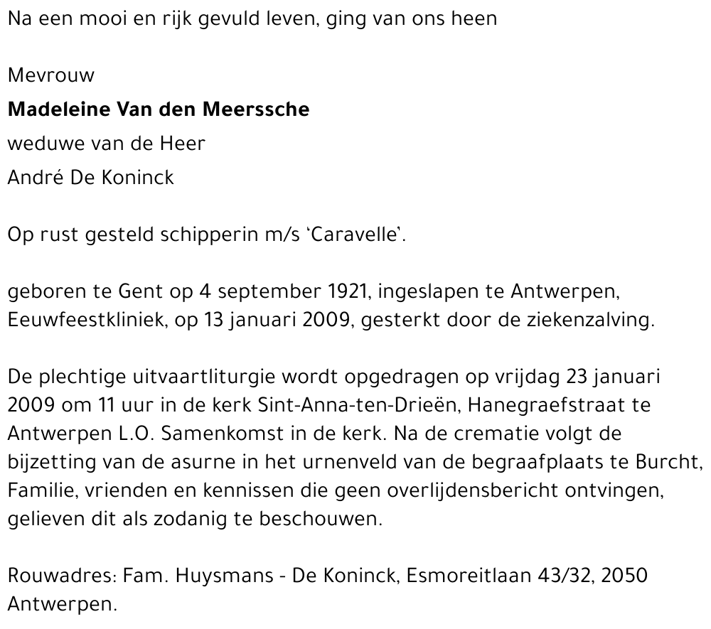 Madeleine Van den Meerssche