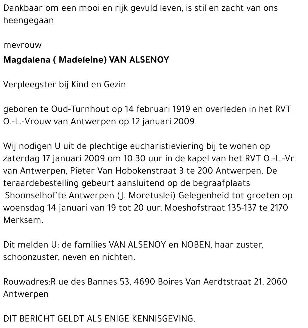 Magdalena VAN ALSENOY