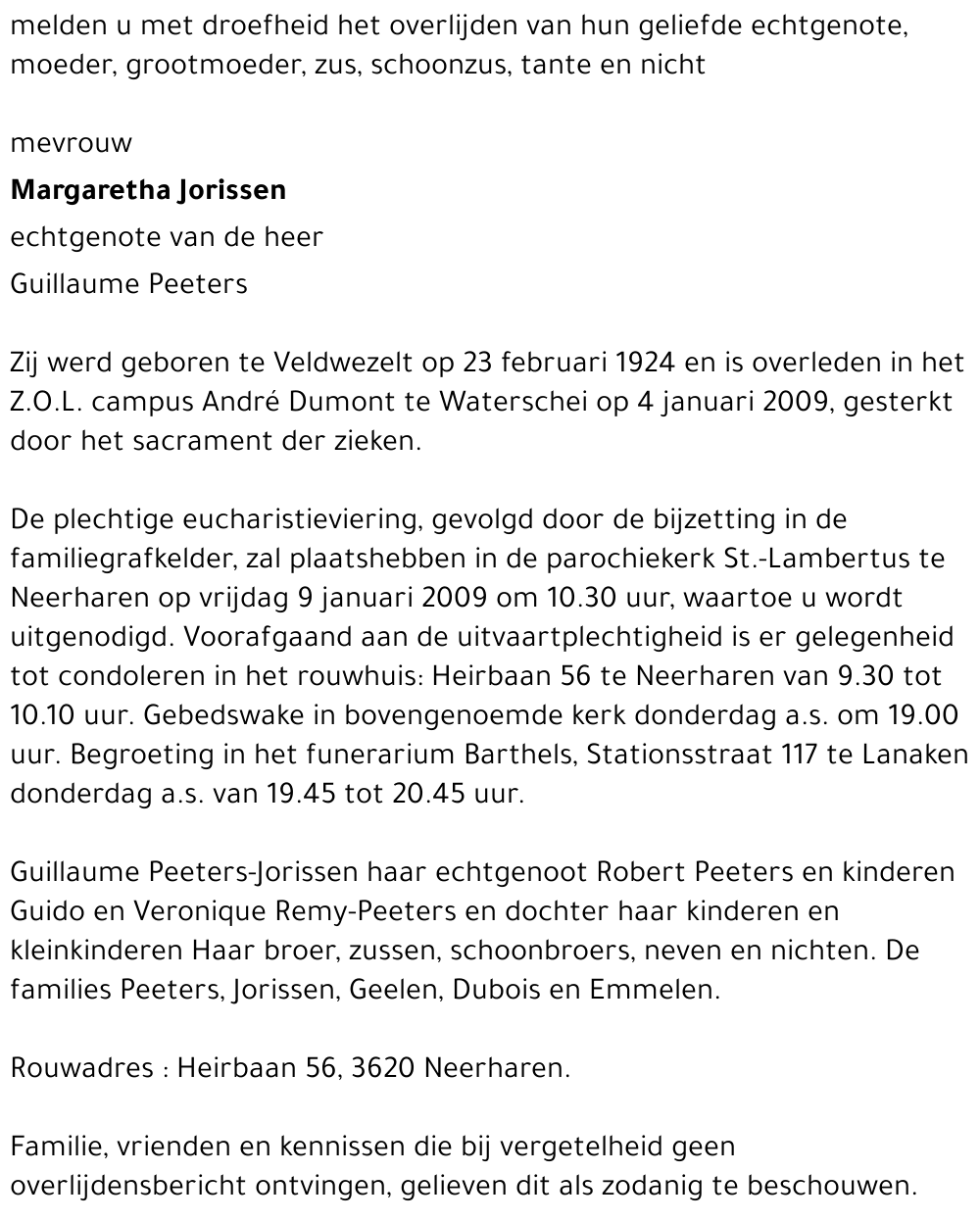 Margaretha Jorissen