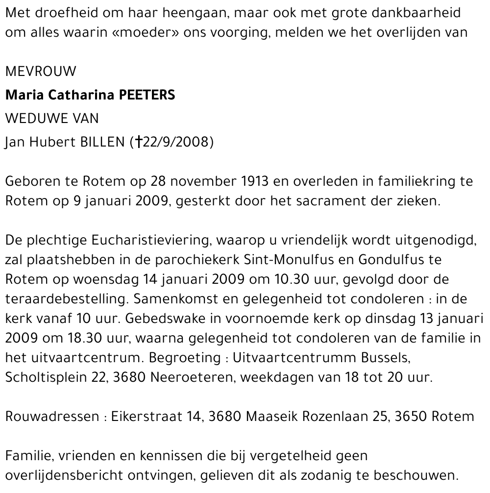 Maria Catharina Peeters