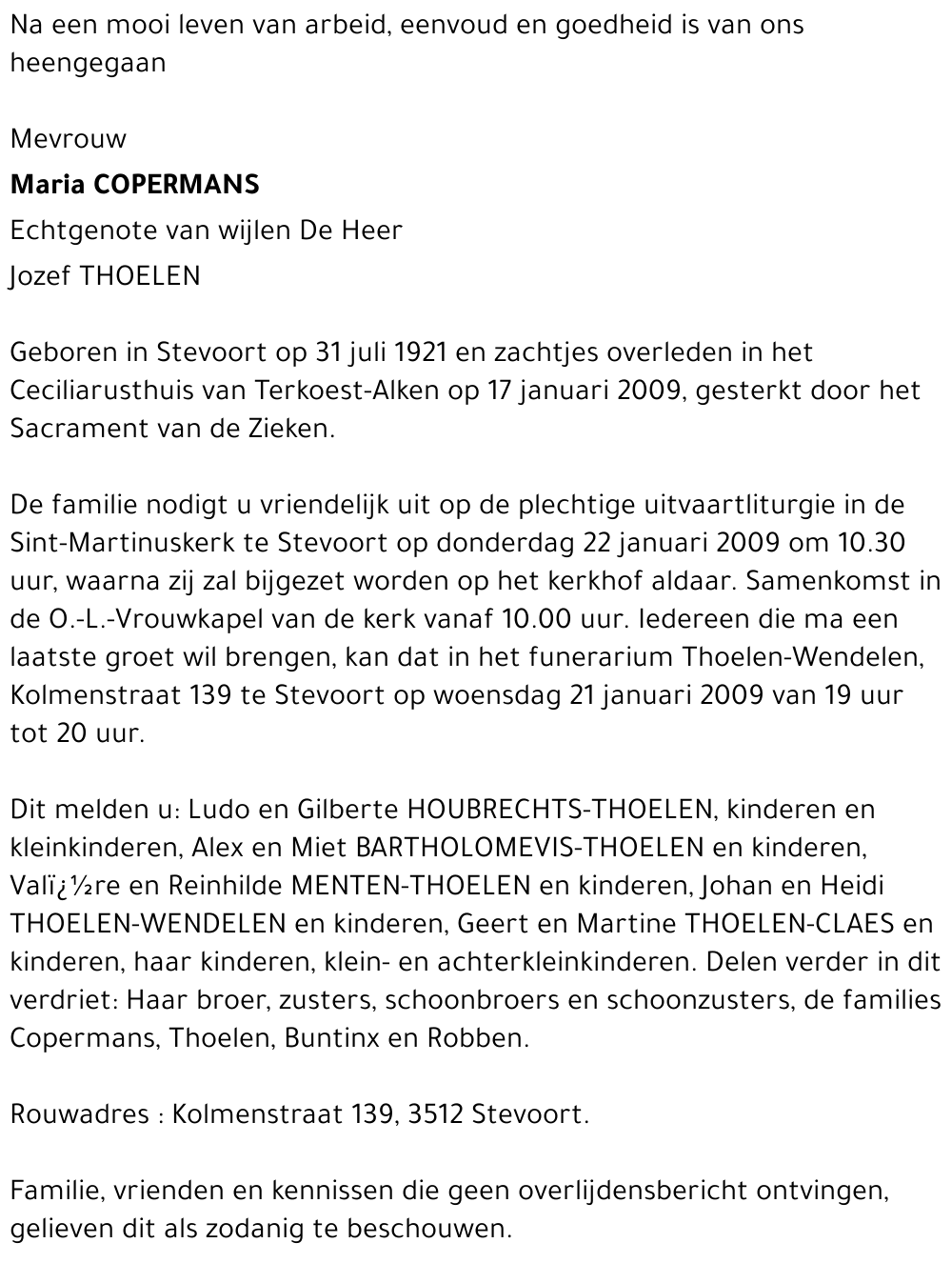 Maria COPERMANS