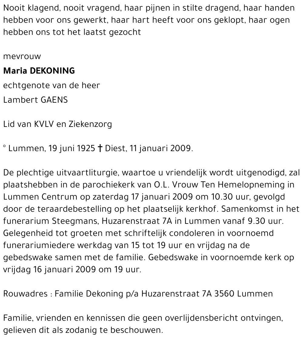 Maria Dekoning
