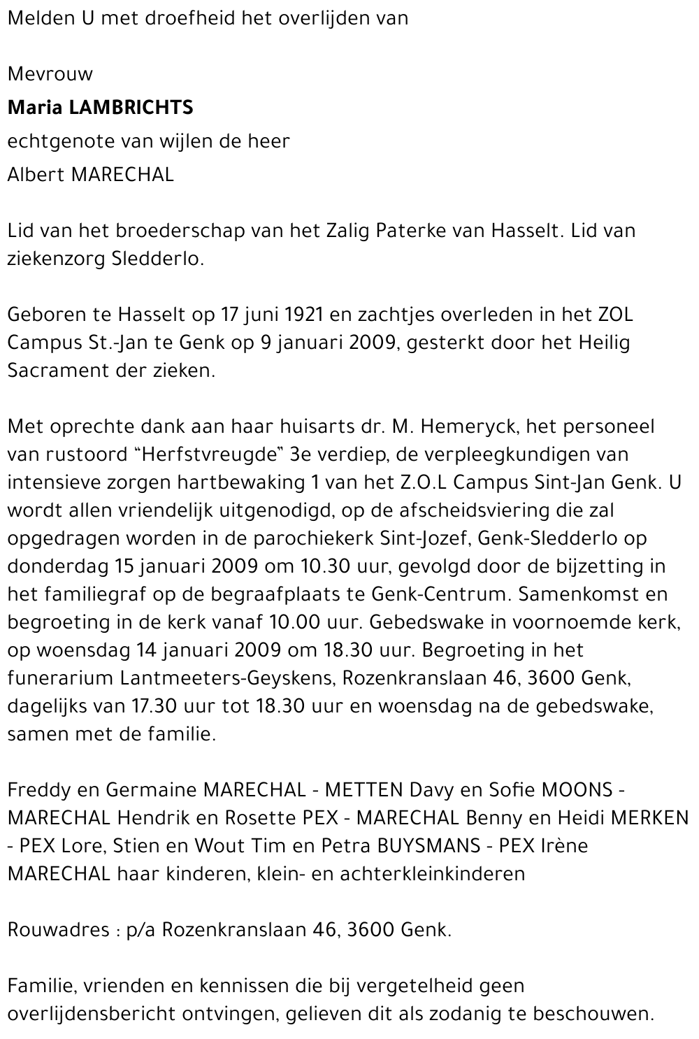Maria LAMBRICHTS