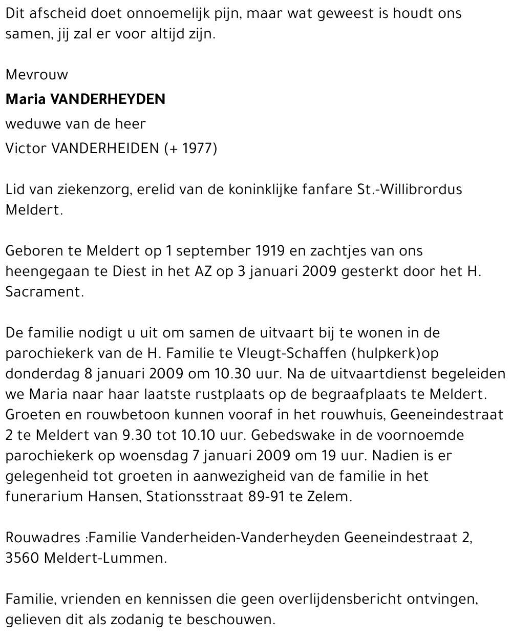 Maria VANDERHEYDEN
