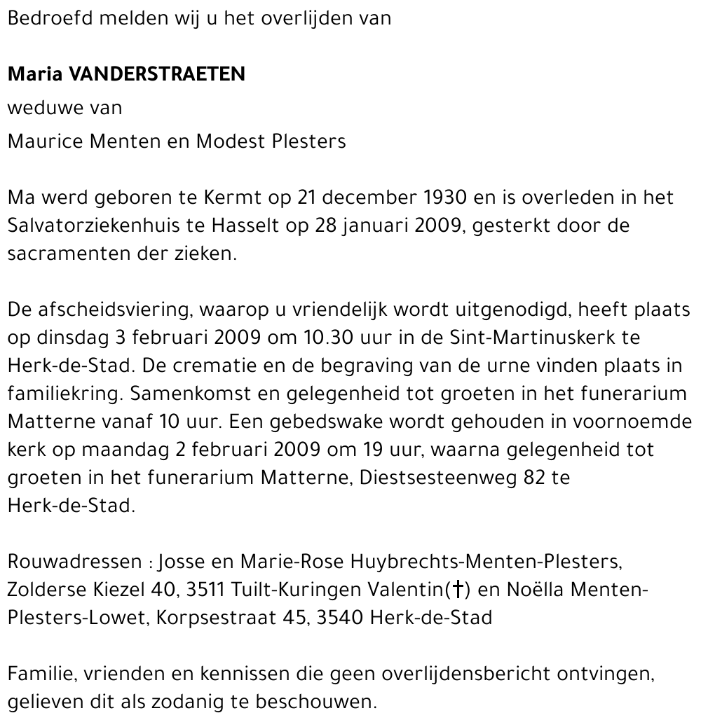 Maria Vanderstraeten