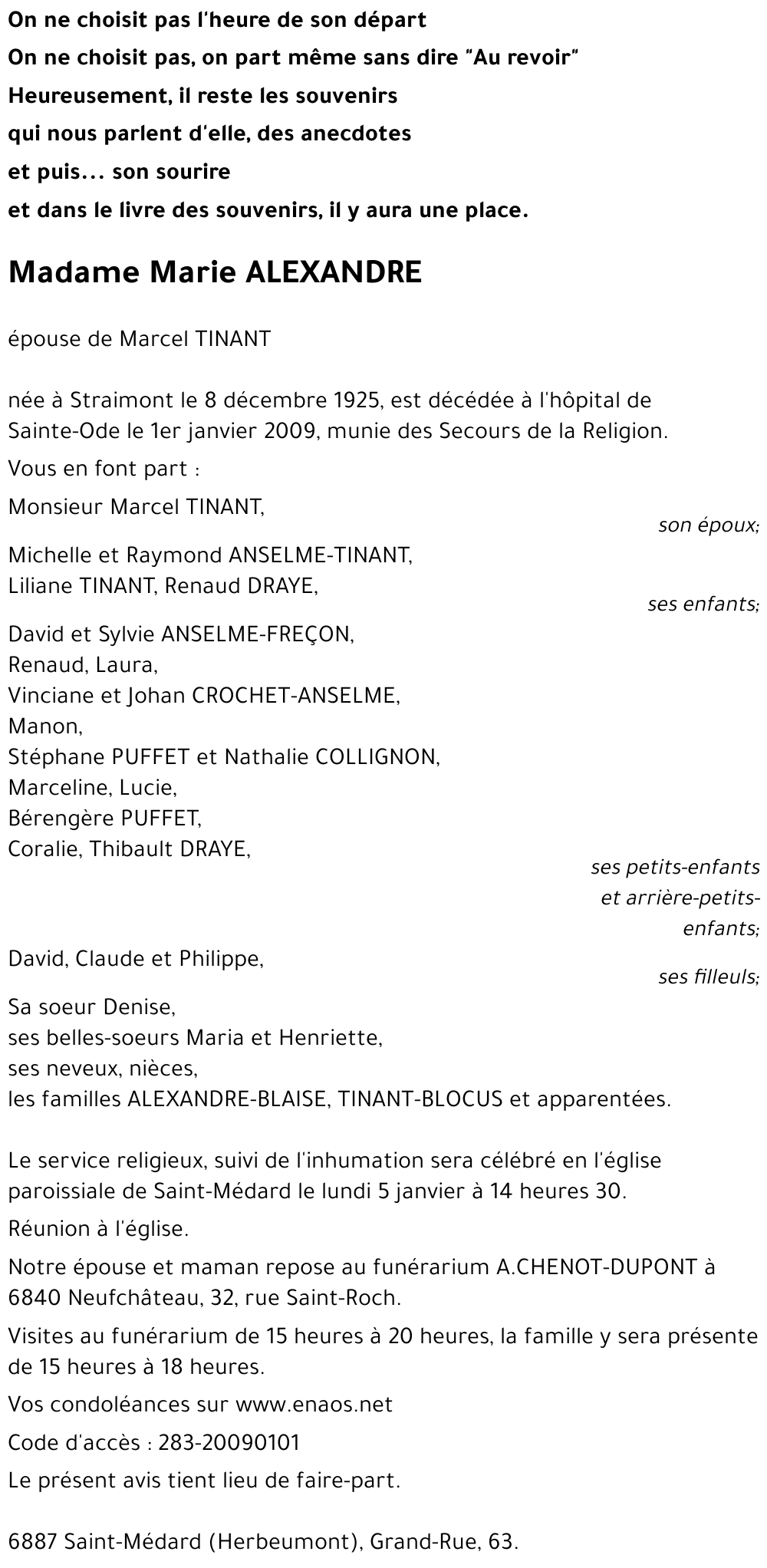 Marie ALEXANDRE