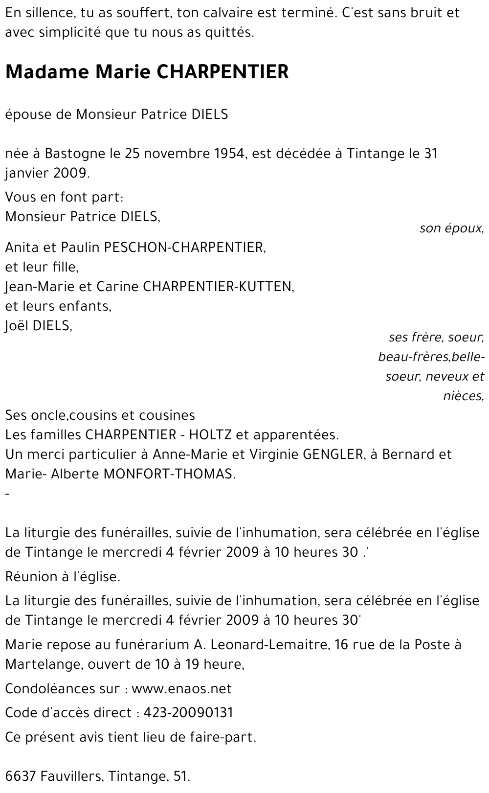 Marie CHARPENTIER