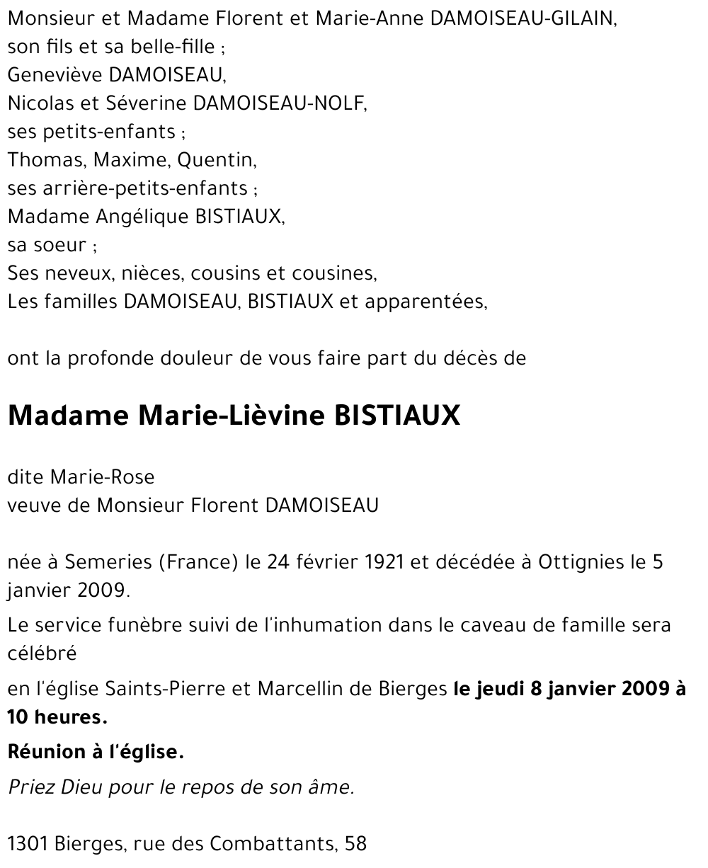 Marie-Lièvine BISTIAUX
