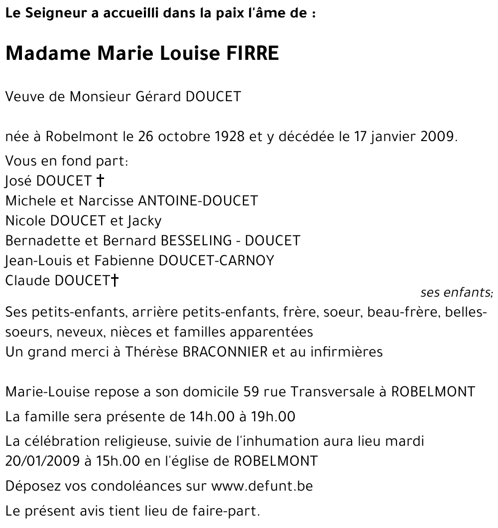 Marie Louise FIRRE