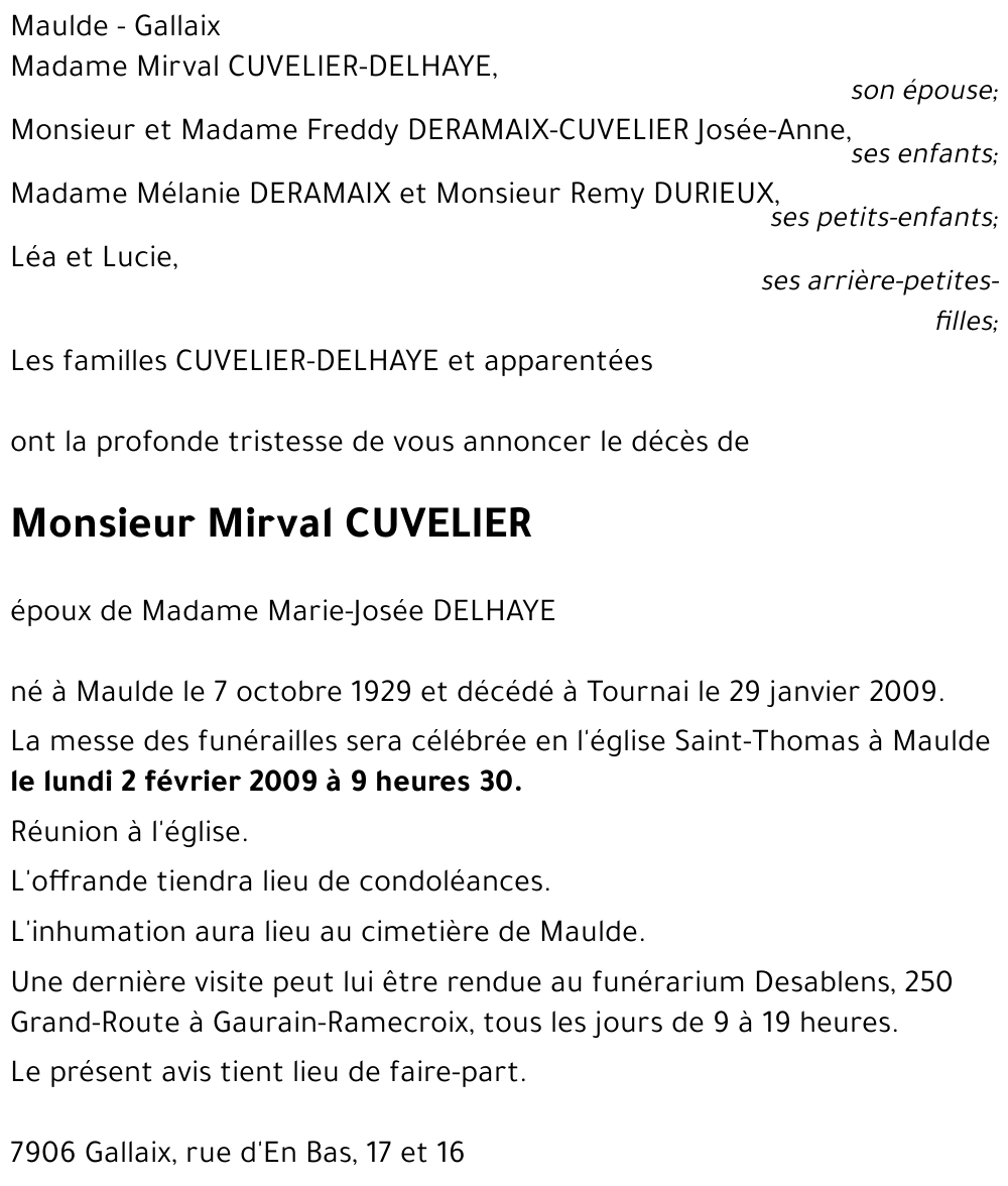 Mirval CUVELIER